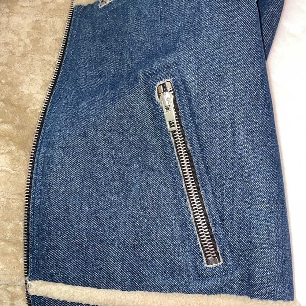 Rag & Bone shearling and denim jacket 100% real shearling internal and external - Picture 7 of 14